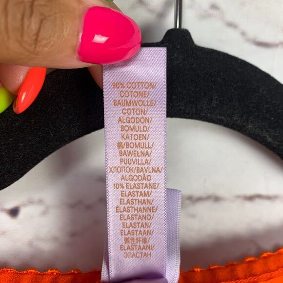 Savage X Fenty Orange Cropped Logo Tee Women’s Large Streetwear Festival Top - Picture 9 of 9